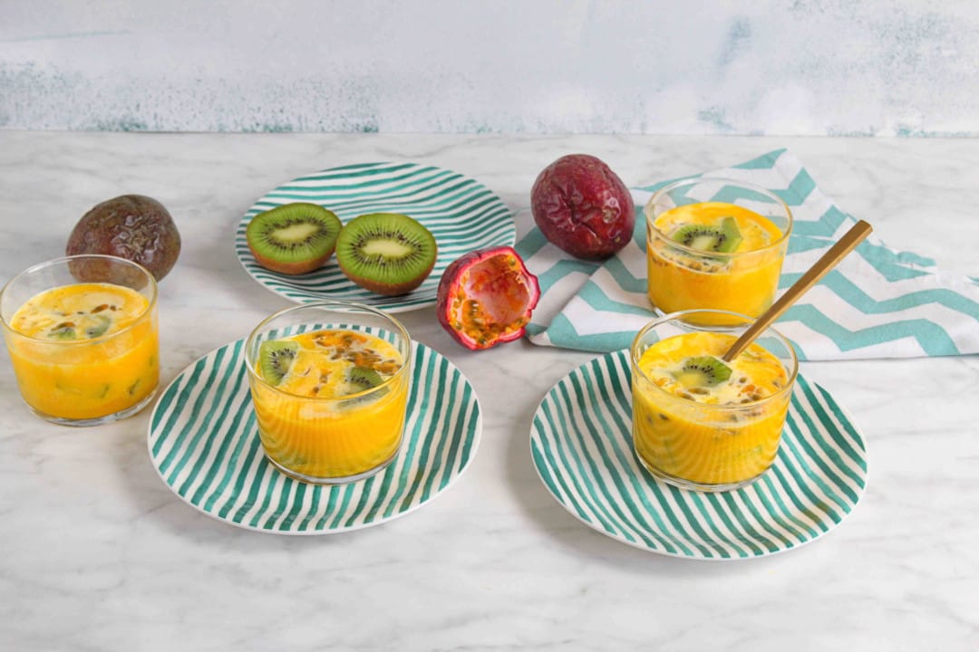 Recette Sabayon aux fruits exotiques - Recette Dessert Facile Bridelice